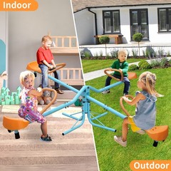 Quad-Seat Spinning Teeter Totter Seesaw for Kids Outdoor Playground