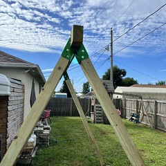 2 Brackets 1-2-3 A-Frame Swing Set Green Powder-Coated Heavy Duty Steel