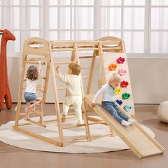 Uimoso Indoor Jungle Gym 7-in-1 Toddler Indoor Playground Wooden Climbing Toys M