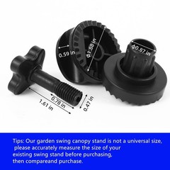 Outdoor Garden Swing Canopy Replacement Fittings – 2Pcs Plastic Frame Attachment
