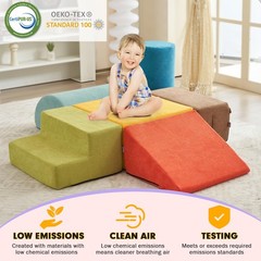 jela Kids Foam Climbing Blocks 6Pcs Soft Play Equipment Miss Fabric, Toddler
