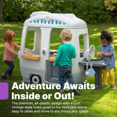 Step2 Adventure Camper Kids Playhouse, Indoor/Outdoor Playset with Kitchenette,