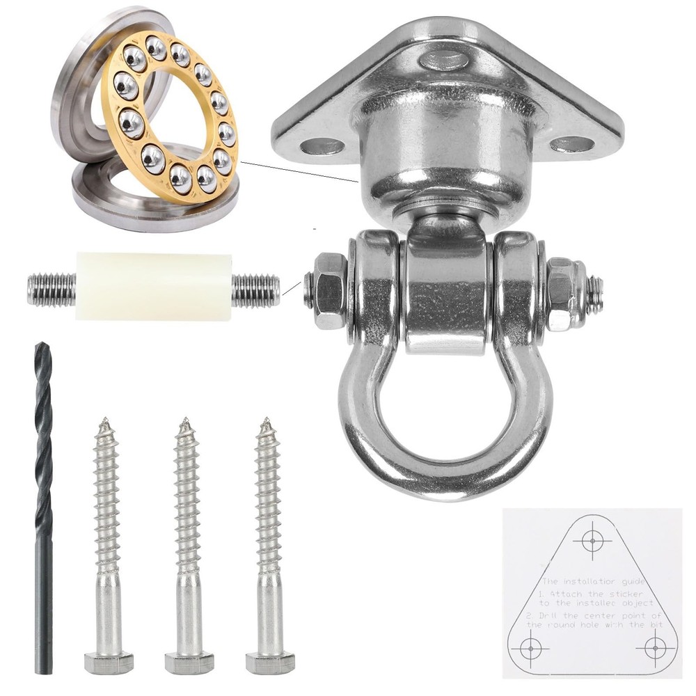 Silent Bearing Swivel Swing Hanger Stainless Steel Heavy Duty 180°+360° Swive…