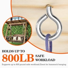 Pcs Self Tapping Eyelet Screw Eye Bolt，6 Inch Heavy Duty Screw M10-6 INCH 2