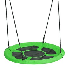 40 Inch Indoor Outdoor Tree Swing Set Adjustable Length Steel Frame, Green