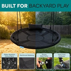 SereneLife 40 Inch Saucer Tree Swing, 900lb Outdoor 40″ Saucer, 1) Black