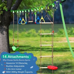 Backyard Obstacle Course Zip Line Slackline Ninja Kit
