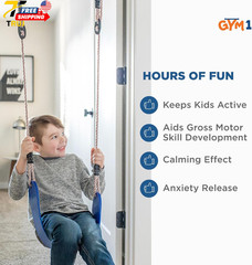 Sensory Swing & Grip Rings Adjustable Door Frame Pull-Up Bar for Kids Indoor Gym