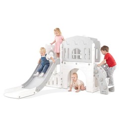Toddler Slide, 9 in 1 Kids Indoor Outdoor Playground with Climber Basketball …