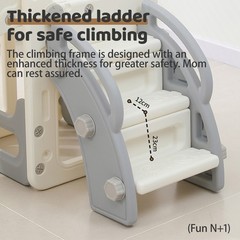 6 in 1 Kids Slide Climber Playset Indoor Outdoor Freestanding Toddler Playground