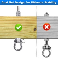 2Pcs Heavy Duty Swing Hangers with Bearings Stainless Steel Swing Hardware fo…