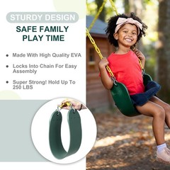 2-Pack Heavy Duty Plastic Swing Seats with Chains for Kids Up to 250lbs