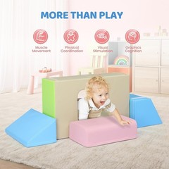 JOYMOR 4-Piece PU Leather Soft Play Foam Climbing Blocks for Toddlers