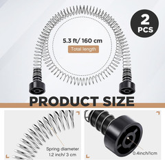 2 Pcs Heavy Duty Stainless Steel Zipline Spring Brake 5.3 Ft Long Zipline Stoppe