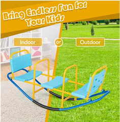 Kids Seesaw 200-lbs Capacity Out/In-door Swivel Teeter 3 – 8 Yrs Promote Family