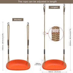 Plastic Swing Seat, Non Slip Tree Swing Replacement with Adjustable Rope and …