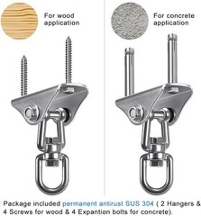 SELEWARE Stainless Steel Swing Silver2 – 360° Hanger ( 2 Pack )