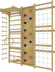 Walnut 9-in-1 Swedish Ladder Wall Gym Set for Home Fitness and Fun