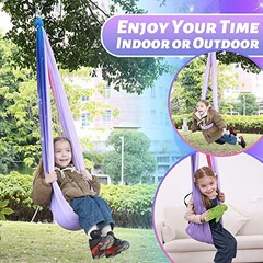 Sensory Swing, Indoor & Outdoor Sensory Swing for Kids & Adults, Pink-purple