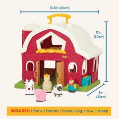 Big Red Barn Toddler Playset: Educational Animal Farm Toy for Ages 18M+