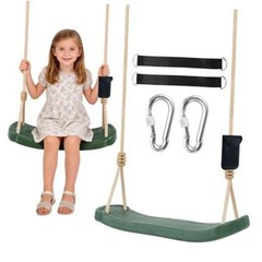 Kids Tree Swing Seat, Heavy Duty 264 LBS Swing with Tree Straps & Green