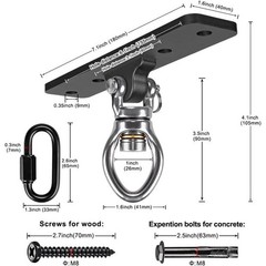 Heavy Duty Swing Hangers 2 Pack W/ Carabiner Indoor Outdoor Use 900LB Capacity
