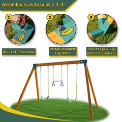 Eastern Jungle Gym Easy 1-2-3 A-Frame 2 Brackets for Swing Set with All Mount…