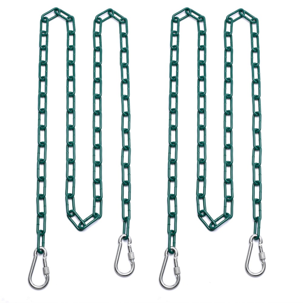 2 Swing Chains Heavy Duty (63″) Fully Plastic Coated with 4 Free Quick Links …