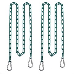 2 Swing Chains Heavy Duty (63″) Fully Plastic Coated with 4 Free Quick Links …