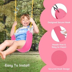 Single Swing Kit for Kids: Easy Install Pink Backyard Swing Set Replacement