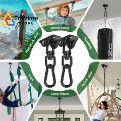 Hammock Hanging Kit 2 Pack, Porch Swing 1200 Lb Medium, Black