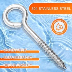 Pcs Self Tapping Eyelet Screw Eye Bolt，6 Inch Heavy Duty Screw M10-6 INCH 2
