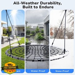 Trekassy 60″ Spider Web Tree Swing Grey+Black