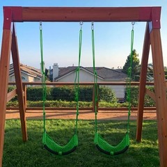 Kids Swing Seat, Heavy Duty Rope Play Secure Children Swing Set, 2 Pack Green