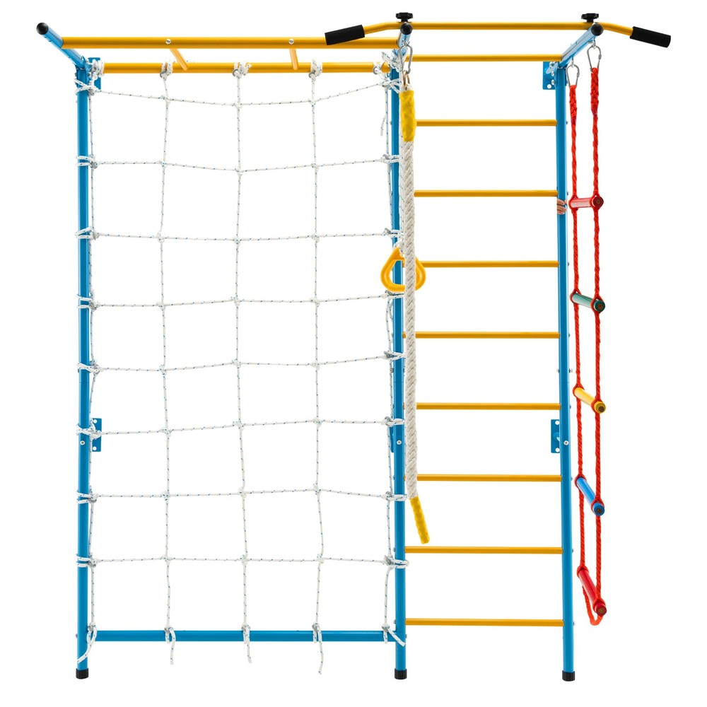 7 in 1 Kids Indoor Gym Steel Home Playground Children Swedish Wall Ladder Set