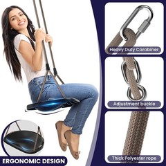 Black Rope Swing Seat Adults & Toddler Heavy Duty Tree Swing W/ Ergonomic