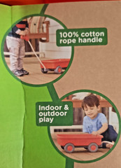 GREEN TOYS WAGON 100% COTTON ROPE HANDLE FOR INDOOR OR OUTDOOR PLAY BRAND NEW