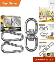 2+1 Heavy Duty 304 Stainless Steel Swing Swivel Ring, Double Ended Swivel Eye…