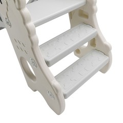 🚀3In1 Kid Folding Slide W/ Climber,Basketball Hoop,Freestanding Slide Toy White