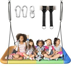 60″ Tree Swing for Kids and Adults, 700lbs Capacity, Waterproof Rainbow