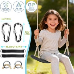 Heavy-Duty Ergonomic Kids Tree Swing Seat – Indoor/Outdoor Play (264lb, Black)