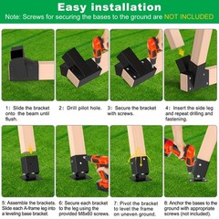 Heavy-Duty Swing Set Brackets, A-Frame Swing Set Hardware Kit, 2 End Brackets…