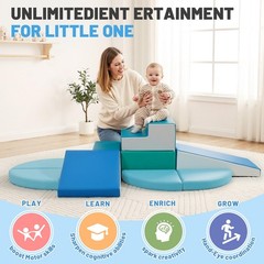 9 Piece PU Leather Foam Climbing Blocks for Toddlers Soft
