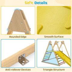Indoor Jungle Gym, 3 in 1 Wooden Foldable Montessori Toddler Climbing Toys with