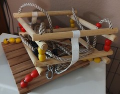 PLAYBERG Wooden Baby Swing with Hanging Ropes, for Babies and Toddlers *READ ALL