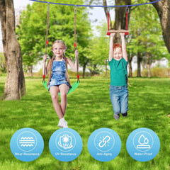 Ninja Warrior Obstacle Course for Kids, 65 FT Durable Slackline with 13 Obstacle