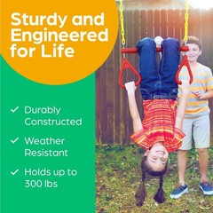 Swing Sets for Backyard, Monkey Bars & Swingset Accessories – Set Includes 18…