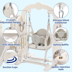5 in 1 Toddler Slide & Swing Set Kids Climber Indoor Outdoor Activity Playground