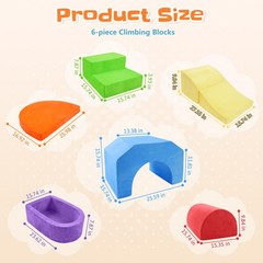 Foam Climbing Blocks, 6 PCS Baby Climbing Blocks, Toddler Climbing Toys Indoo…