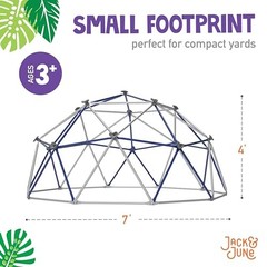 Free-Standing Powder-Coated, UV Resistant Steel Jungle Gym Climber, Blue